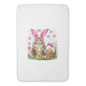 Happy Easter Cute Bunny Maine Coon Cat Easter Eggs バスマット (正面縦)