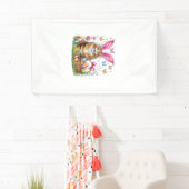 Happy Easter Cute Bunny Maine Coon Cat Easter Eggs 横断幕 (インサイチュ)