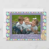 Happy Easter Cute Bunny Photo シーズンカード (正面)