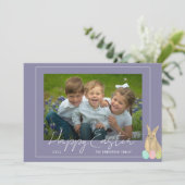 Happy Easter Cute Bunny Photo Holiday Card シーズンカード (スタンド正面)