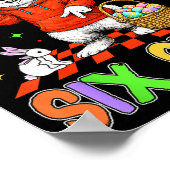 Happy Easter Cute Bunny Says Six Seven 6 7 Meme Bo ポスター (角)