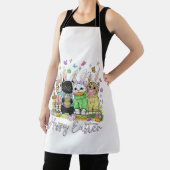 Happy Easter Cute Cat Lover Bunny Easter Day Women エプロン (インサイチュ)