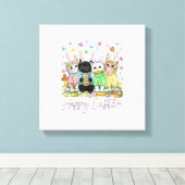 Happy Easter Cute Cat Lover Bunny Easter Day Women キャンバスプリント (インサイチュ (ウッドフロア))