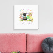 Happy Easter Cute Cat Lover Bunny Easter Day Women キャンバスプリント (インサイチュ (リビング))