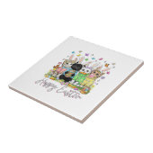 Happy Easter Cute Cat Lover Bunny Easter Day Women タイル (側面)