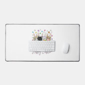 Happy Easter Cute Cat Lover Bunny Easter Day Women デスクマット (キーボード&マウス)