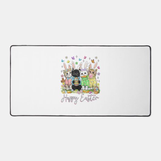 Happy Easter Cute Cat Lover Bunny Easter Day Women デスクマット (正面)