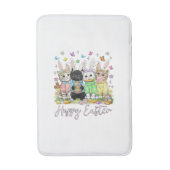 Happy Easter Cute Cat Lover Bunny Easter Day Women バスマット (正面縦)