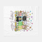 Happy Easter Cute Cat Lover Bunny Easter Day Women フリースブランケット (正面(横))