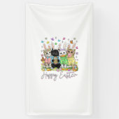 Happy Easter Cute Cat Lover Bunny Easter Day Women 横断幕 (縦)