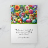Happy Easter Cute Cats Holiday Greeting  カード (内部)
