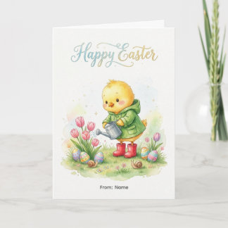 Happy Easter Cute Chick Spring カード
