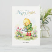 Happy Easter Cute Chick Spring シーズンカード (スタンド正面)