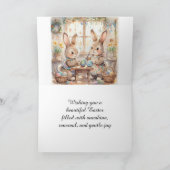 Happy Easter Cute Easter Bunnies & Eggs  シーズンカード (内部)