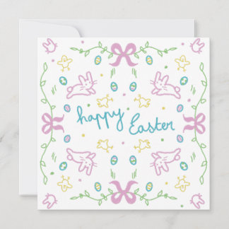 Happy Easter Cute Greeting  招待状