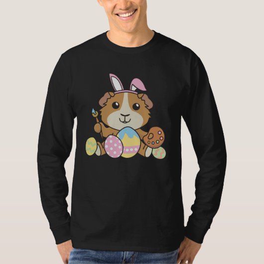 Happy Easter Cute Guinea Pig For Easter With Easte Tシャツ (正面)