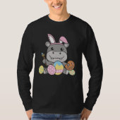 Happy Easter Cute Hippo For Easter With Easter Egg Tシャツ (正面)