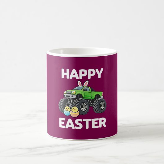 Happy Easter Cute Monster Truck Kids コーヒーマグカップ (中央)