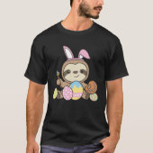 Happy Easter Cute Sloth For Easter With Easter Egg Tシャツ (正面)