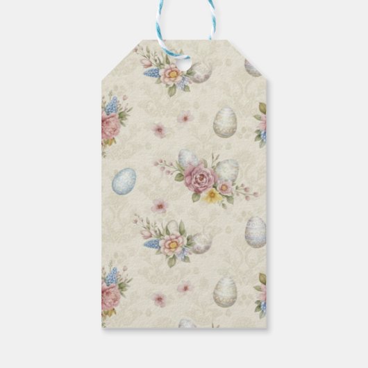 Happy Easter Cute Water Color bunny  ギフトタグ (裏面)