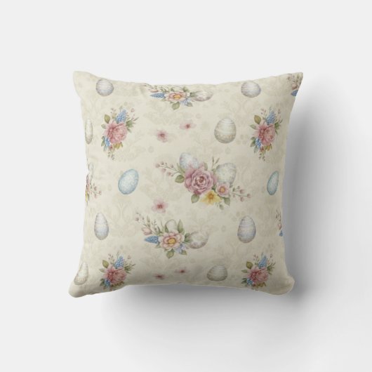 Happy Easter Cute Water Color bunny  クッション (裏面)