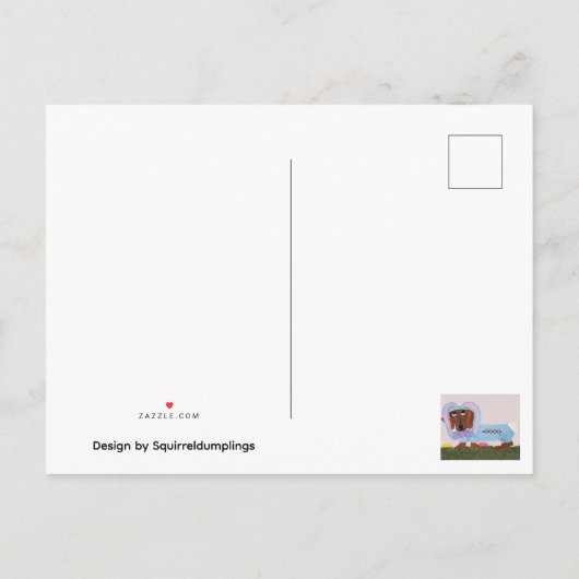 Happy Easter Dachshund Easter Bunny card インビテーションポストカード (裏面)