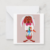 Happy Easter Dachshund Easter Bunny card ノートカード (正面)