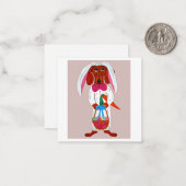 Happy Easter Dachshund Easter Bunny card ノートカード (正面/裏面インサイチュ)