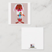 Happy Easter Dachshund Easter Bunny card ノートカード (正面/裏面)