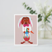 Happy Easter Dachshund Easter Bunny card ポストカード (スタンド正面)