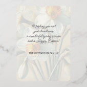 Happy Easter Daffodil Floral Gold Foil Card 箔シーズンカード (裏面)