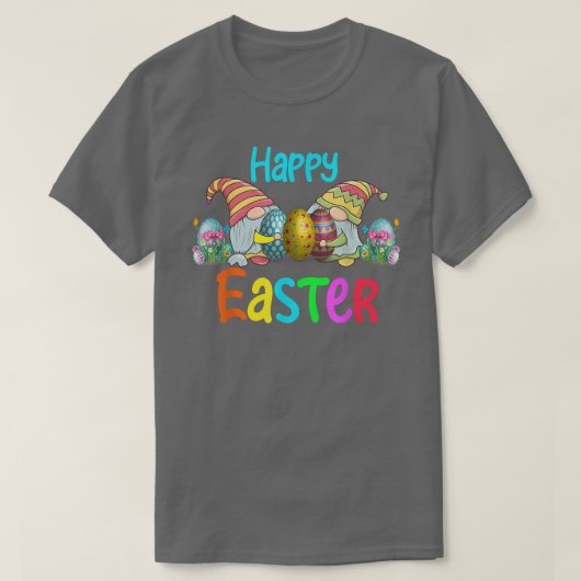 Happy Easter Day 2022 Bunny Gnome Hug Easter Eggs Tシャツ (デザイン正面)