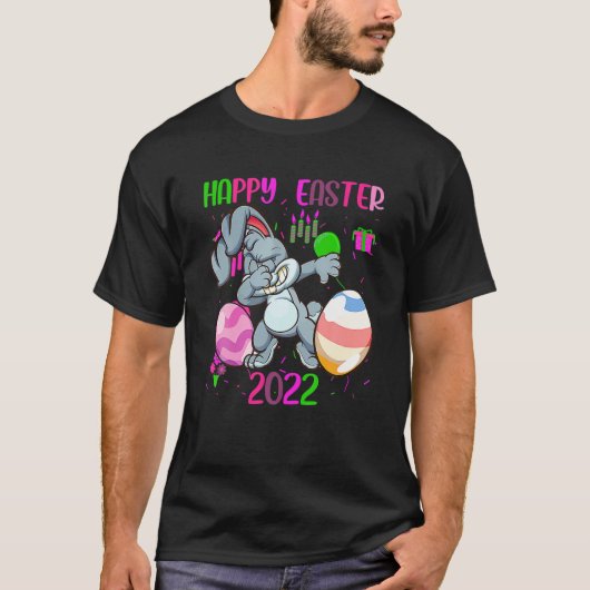 Happy-Easter Day 2022 Funny Dabbing Easter Bunny C Tシャツ (正面)