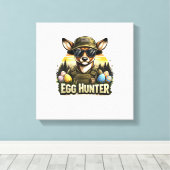 Happy Easter Day Camo Funny Hunting Boys Men Easte キャンバスプリント (インサイチュ (ウッドフロア))