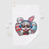 Happy Easter Day Cute Bunny Playing Video Game Kid ゴルフタオル (インサイチュ)