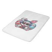 Happy Easter Day Cute Bunny Playing Video Game Kid バスマット (アングル)
