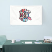 Happy Easter Day Cute Bunny Playing Video Game Kid 横断幕 (トレードショー)