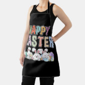Happy Easter Day Cute Bunny With Eggs Easter エプロン (インサイチュ)