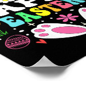 Happy Easter Day, Cute Colorful Egg Hunting Women  ポスター (角)