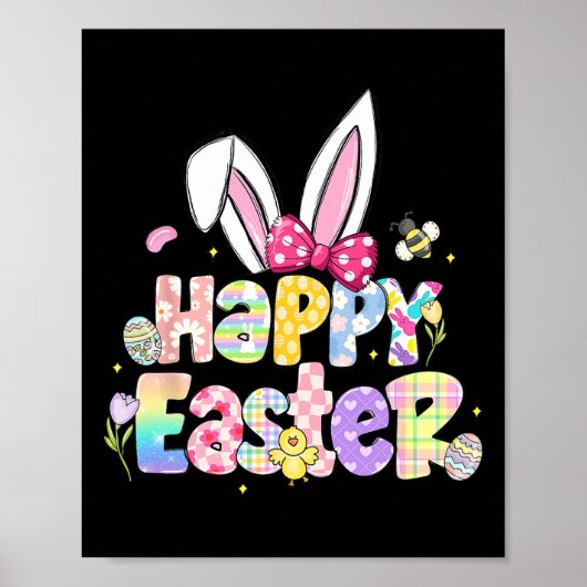 Happy Easter Day Cute Egg Bunny Celebrate Women Ki ポスター (正面)