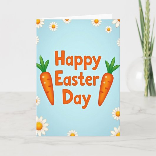 Happy Easter Day Flower Card カード (正面)