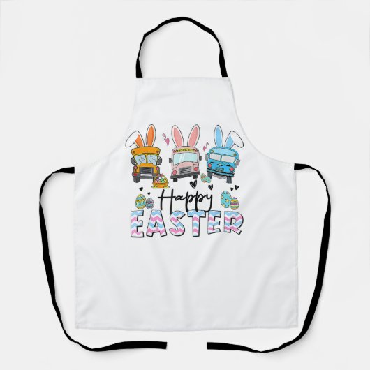Happy Easter Day Funny School Bus Driver Life Happ エプロン (正面)