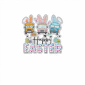 Happy Easter Day Funny School Bus Driver Life Happ シール (正面)