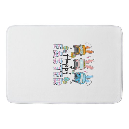 Happy Easter Day Funny School Bus Driver Life Happ バスマット (正面)