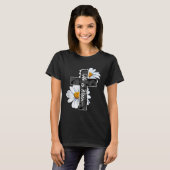 Happy Easter Day He Is Risen Jesus Christian Cross Tシャツ (正面フル)