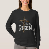 Happy Easter Day He Is Risen Jesus Leopard Christi Tシャツ (正面)
