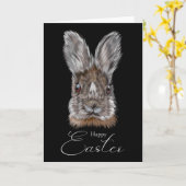 Happy Easter Day With My Bunny Face Realistic Grap カード (黄色い花)