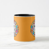 Happy Easter – Decorative Floral Wreath caneca マグカップ (中央)