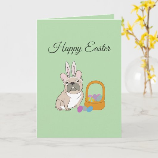 Happy Easter, dog カード (黄色い花)