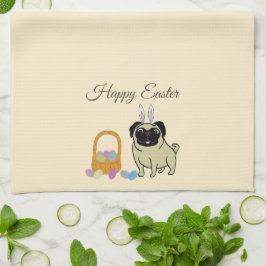 Happy Easter, dog キッチンタオル